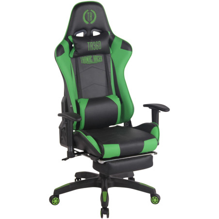 Silla Gaming Turbo Negro/verde,Simil cuero