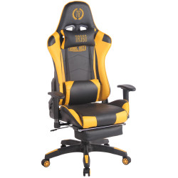 Silla Gaming Turbo Negro/amarillo,Simil cuero