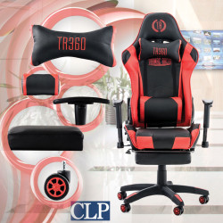 Silla Gaming Turbo Negro/rojo,Simil cuero