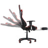 Silla Gaming Turbo Negro/rojo,Simil cuero