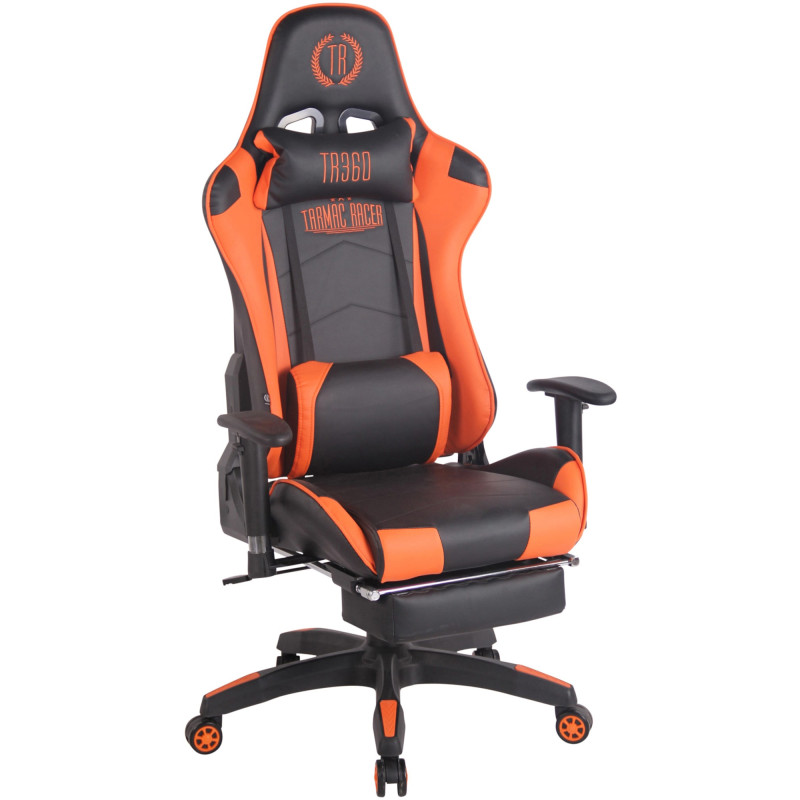 Silla Gaming Turbo Negro/naranja,Simil cuero