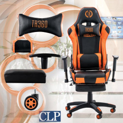 Silla Gaming Turbo Negro/naranja,Simil cuero