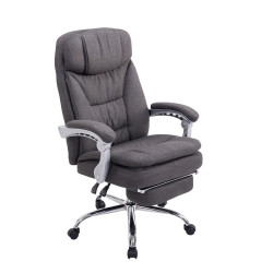 Silla de Oficina XL TROY Tapizada en Tela Gris oscuro