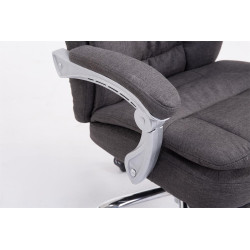 Silla de Oficina XL TROY Tapizada en Tela Gris oscuro