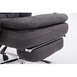 Silla de Oficina XL TROY Tapizada en Tela Gris oscuro