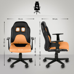 Silla de Escritorio Infantil Fun Negro/naranja