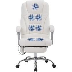 Silla De Oficina Pacific Con Función Masaje Blanco