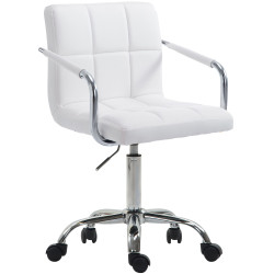 Silla De oficina Lucy V2 En Cuero PU Blanco