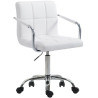 Silla De oficina Lucy V2 En Cuero PU Blanco