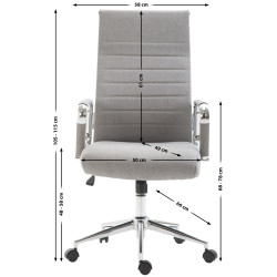 Silla De Oficina Kolumbus En Tela Gris