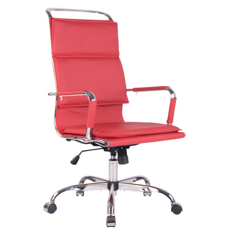 Silla De Oficina Bedford Rojo,Simil cuero