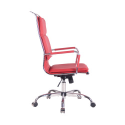 Silla De Oficina Bedford Rojo,Simil cuero