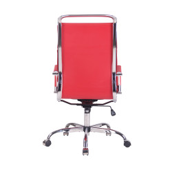 Silla De Oficina Bedford Rojo,Simil cuero