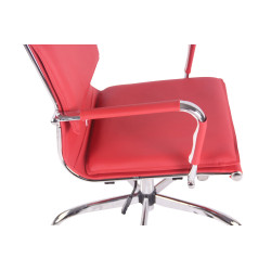 Silla De Oficina Bedford Rojo,Simil cuero