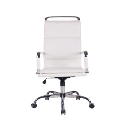 Silla De Oficina Bedford Blanco,Simil cuero