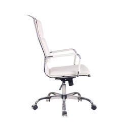 Silla De Oficina Bedford Blanco,Simil cuero