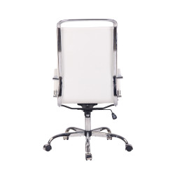 Silla De Oficina Bedford Blanco,Simil cuero