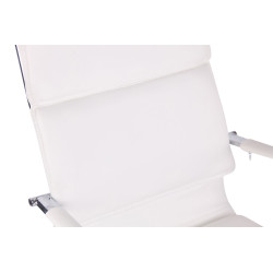 Silla De Oficina Bedford Blanco,Simil cuero