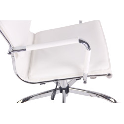 Silla De Oficina Bedford Blanco,Simil cuero