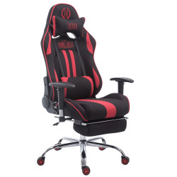 Silla Racing XL LIMIT V2 en Tela con/sin reposapiés Negro/rojo,Con reposapiés