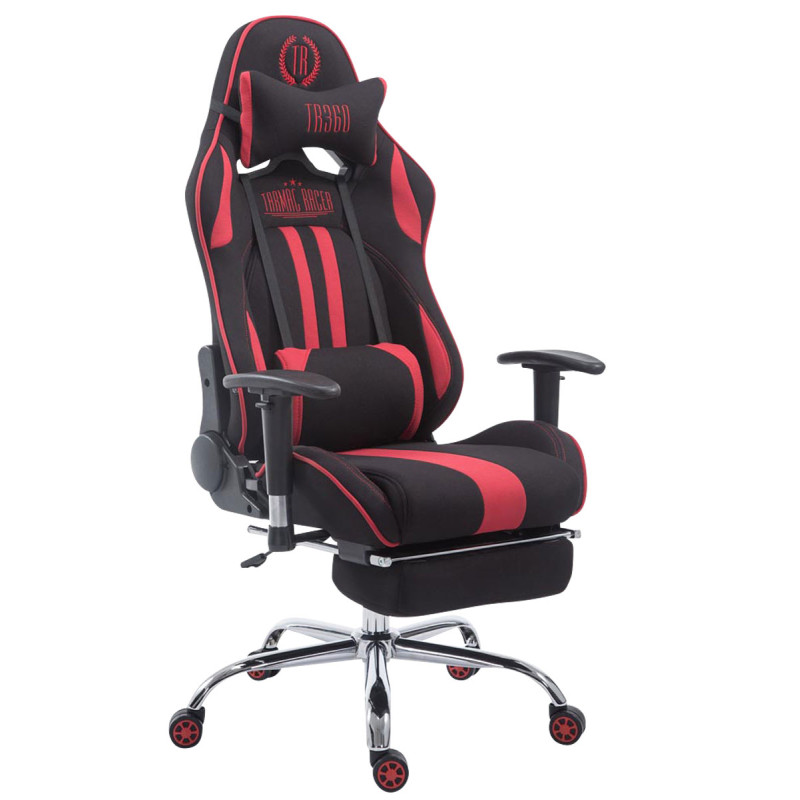 Silla Racing XL LIMIT V2 en Tela con/sin reposapiés Negro/rojo,Con reposapiés