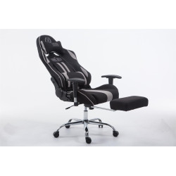 Silla Racing XL LIMIT V2 en Tela con/sin reposapiés Negro/gris,Con reposapiés