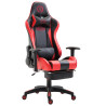 Silla Racing Boavista con/sin reposapiés Negro/rojo,Con reposapiés