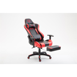 Silla Racing Boavista con/sin reposapiés Negro/rojo,Con reposapiés