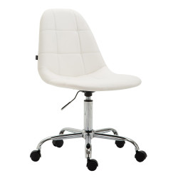 Silla De Oficina Reims En Cuero PU Blanco