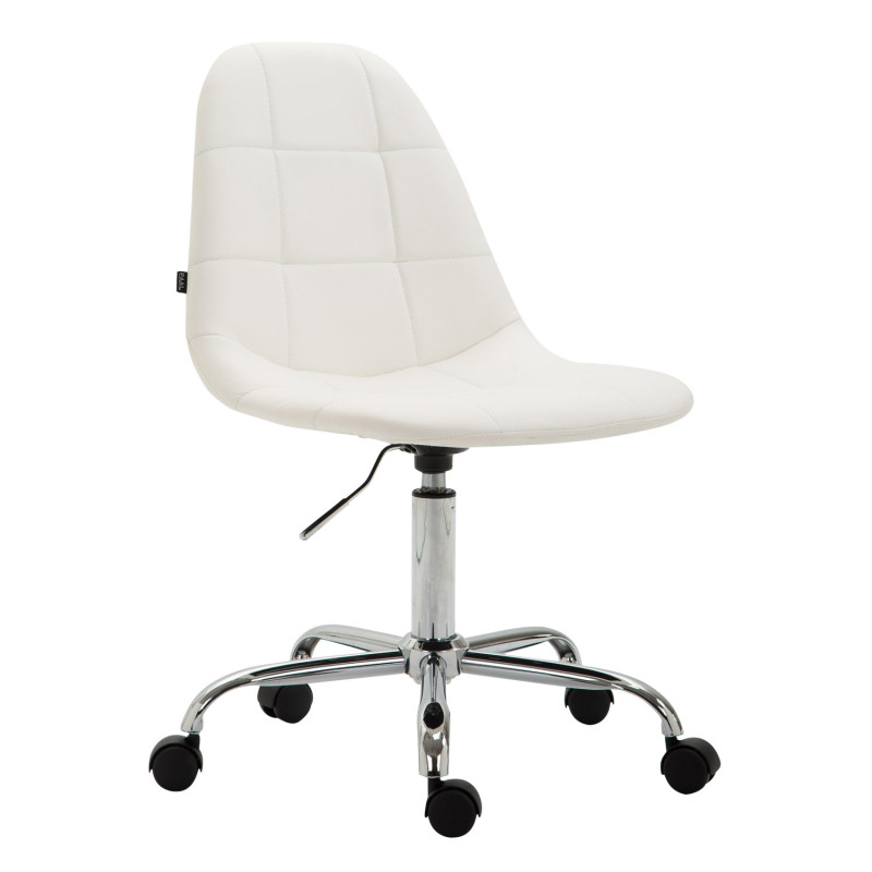 Silla De Oficina Reims En Cuero PU Blanco