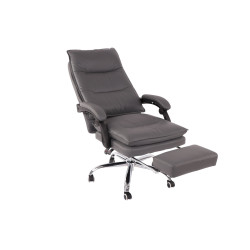 Silla de Oficina Power en Cuero PU Gris