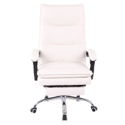 Silla de Oficina Power en Cuero PU Blanco