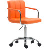 Silla De oficina Lucy V2 En Cuero PU Naranja