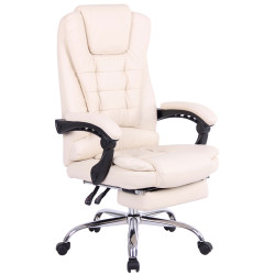 Silla De Oficina Oxygen Crema,Simil cuero