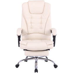 Silla De Oficina Oxygen Crema,Simil cuero