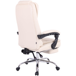 Silla De Oficina Oxygen Crema,Simil cuero