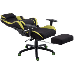 Silla Gaming Shift V2 en Tela Negro/verde,Con reposapiés