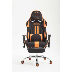 Silla Racing XL Limit En Tela Negro/naranja,Con reposapiés