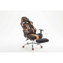 Silla Racing XL Limit En Tela Negro/naranja,Con reposapiés