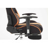 Silla Racing XL Limit En Tela Negro/naranja,Con reposapiés