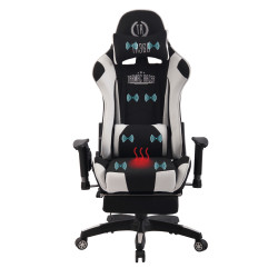 Silla Racing Turbo XFM Masajeante en Tela Negro/blanco