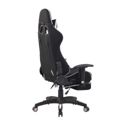 Silla Racing Turbo XFM Masajeante en Tela Negro/blanco