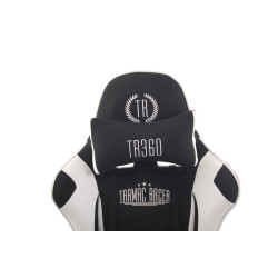 Silla Racing Turbo XFM Masajeante en Tela Negro/blanco