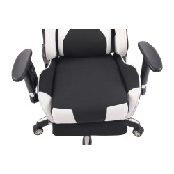 Silla Racing Turbo XFM Masajeante en Tela Negro/blanco