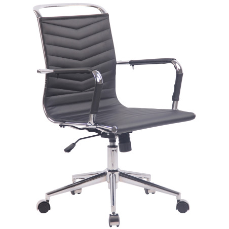 Silla de Oficina Ergonómica Burnley Negro,Simil cuero