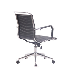 Silla de Oficina Ergonómica Burnley Negro,Simil cuero