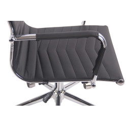 Silla de Oficina Ergonómica Burnley Negro,Simil cuero