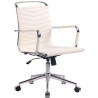 Silla de Oficina Ergonómica Burnley Blanco,Simil cuero