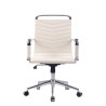 Silla de Oficina Ergonómica Burnley Blanco,Simil cuero