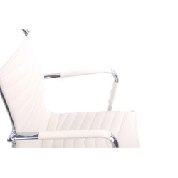 Silla de Oficina Ergonómica Burnley Blanco,Simil cuero